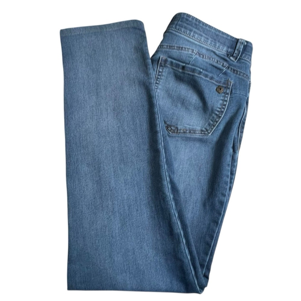 Democracy Ab Solution Womens 6 Straight Leg Medium Wash Mid Rise Jeans Stretch